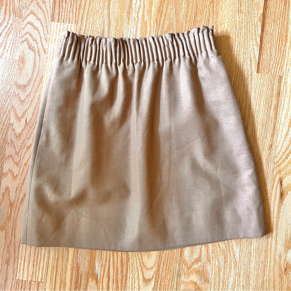 J Crew Factory Camel Mini Skirt with Wide Elastic Waistband Size 2